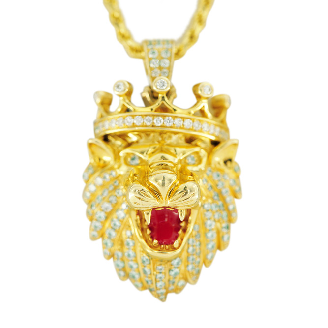 1P161202-6 - Diamond Lion King Pendant